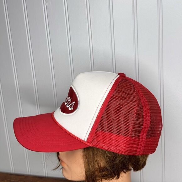COORS Beer Red White Hat 5 Panel High Crown Trucker Snap Back Mesh by Hit OSFM - Picture 2 of 9